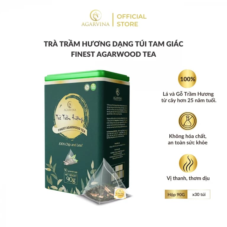 Trà Trầm Hương túi tam giác (Finest Agarwood Tea) – Hộp 30 túi x 3g