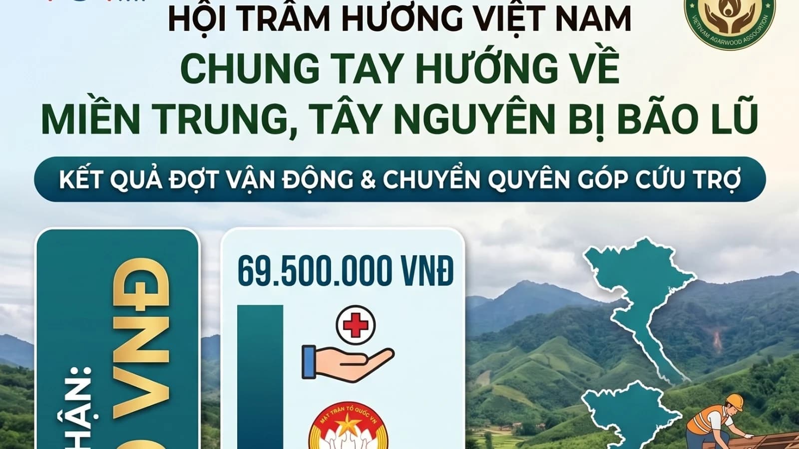 Ấm lòng tinh thần 'Tương thân tương ái' của Hội Trầm hương Việt Nam hướng về miền Trung, Tây Nguyên